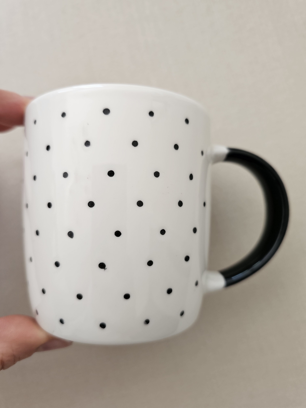 NWOT Black and White Polka Dot Eccolo Mug